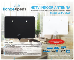 Amplified 55 Mile Indoor HD TV Antenna